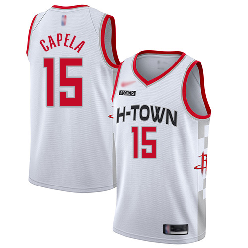 Rockets #15 Clint Capela White Basketball Swingman City Edition 2019/20 Jersey Rockets #15 Clint Capela White Basketball Swingman City Edition 2019/20 Jersey