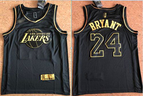 Lakers #24 Kobe Bryant Black/Gold Basketball Swingman Limited Edition Jersey