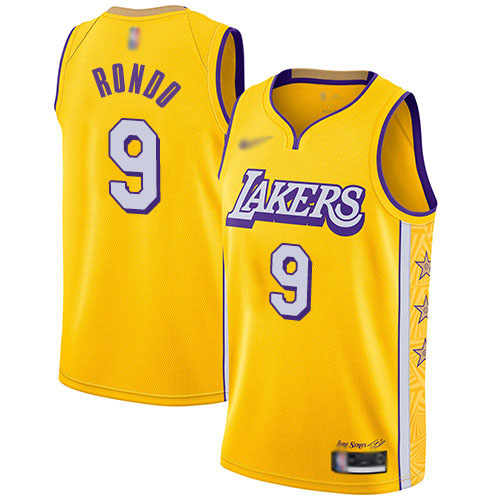 Lakers #9 Rajon Rondo Gold Basketball Swingman City Edition 2019/20 Jersey Lakers #9 Rajon Rondo Gold Basketball Swingman City Edition 2019/20 Jersey