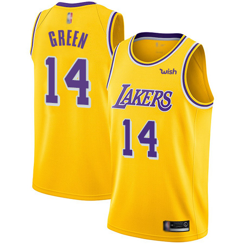 Lakers #14 Danny Green Gold Basketball Swingman Icon Edition Jersey