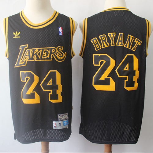 Lakers #24 Kobe Bryant Black Throwback Stitched NBA Jersey