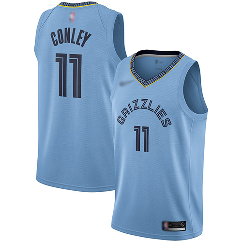 Grizzlies #11 Mike Conley Light Blue Basketball Swingman Statement Edition Jersey