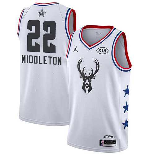 Nike Bucks #22 Khris Middleton White NBA Jordan Swingman 2019 All-Star Game Jersey