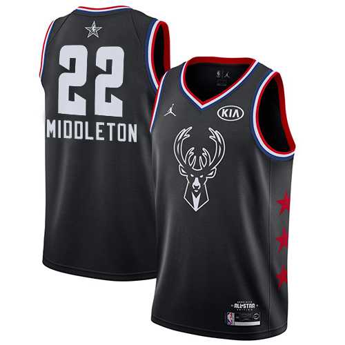 Nike Bucks #22 Khris Middleton Black NBA Jordan Swingman 2019 All-Star Game Jersey