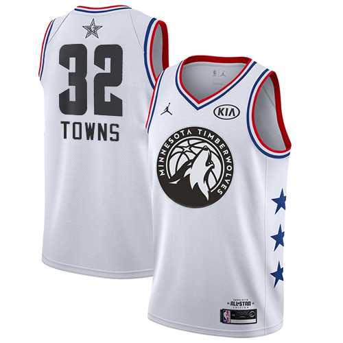 Nike Timberwolves #32 Karl-Anthony Towns White NBA Jordan Swingman 2019 All-Star Game Jersey