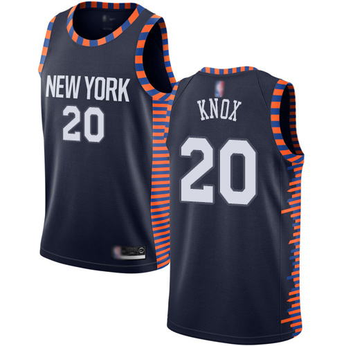 Knicks #20 Kevin Knox Navy Basketball Swingman City Edition 2019/20 Jersey