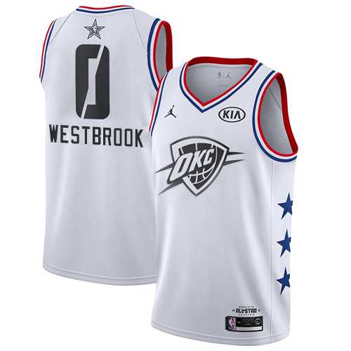 Nike Thunder #0 Russell Westbrook White NBA Jordan Swingman 2019 All-Star Game Jersey