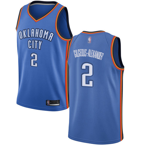 Thunder #2 Shai Gilgeous-Alexander Blue Basketball Swingman Icon Edition Jersey