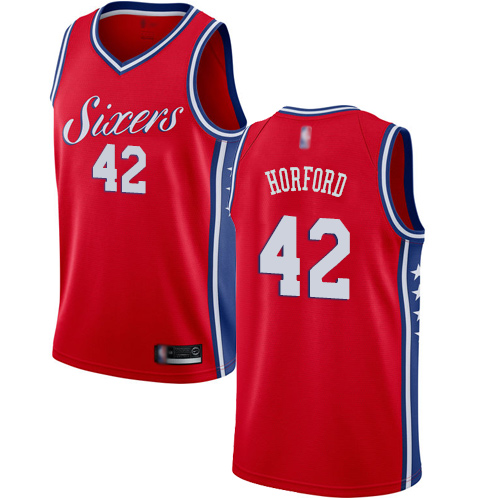 76ers #42 Al Horford Red Basketball Swingman Statement Edition Jersey