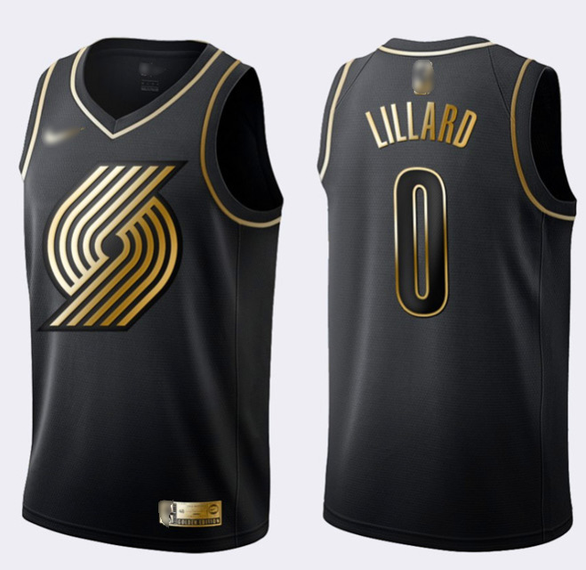 Blazers #0 Damian Lillard Black/Gold Basketball Swingman Limited Edition Jersey Blazers #0 Damian Lillard Black/Gold Basketball Swingman Limited Edition Jersey