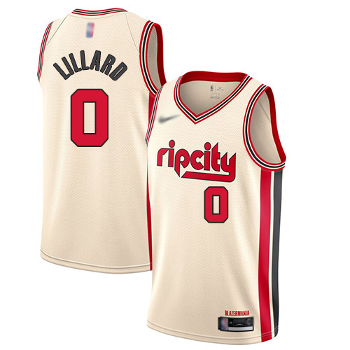 Blazers #0 Damian Lillard Cream Basketball Swingman City Edition 2019/20 Jersey Blazers #0 Damian Lillard Cream Basketball Swingman City Edition 2019/20 Jersey