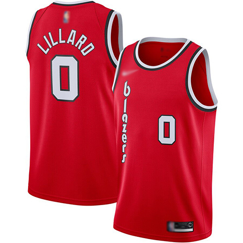 Blazers #0 Damian Lillard Red Basketball Swingman Hardwood Classics Jersey