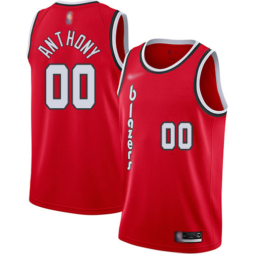 Blazers #00 Carmelo Anthony Red Basketball Swingman Hardwood Classics Jersey