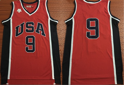 Nike Team USA #9 Michael Jordan Red 1984 Summer Olympics Stitched NBA Jersey