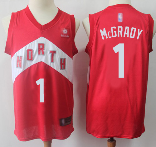 Nike Raptors #1 Tracy Mcgrady Red NBA Swingman Earned Edition Jersey