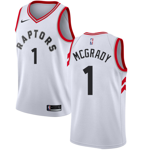 Nike Raptors #1 Tracy Mcgrady White NBA Swingman Association Edition Jersey