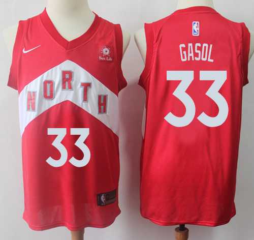 Nike Raptors #33 Marc Gasol Red NBA Swingman Earned Edition Jersey