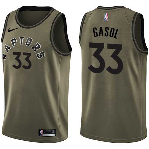 Nike Raptors #33 Marc Gasol Green NBA Swingman Salute to Service Jersey