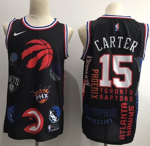 Nike Raptors #15 Vince Carter Black NBA Swingman Jointly Team Jersey
