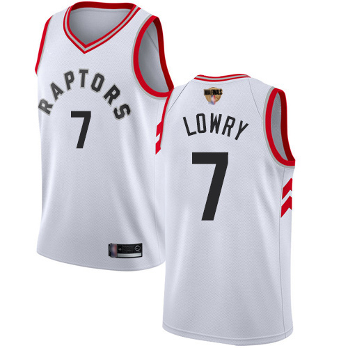 Raptors #7 Kyle Lowry White Association Edition 2019 Finals Bound Basketball Swingman Jersey Raptors #7 Kyle Lowry White Association Edition 2019 Finals Bound Basketball Swingman Jersey
