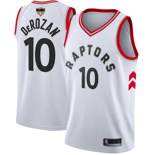 Raptors #10 DeMar DeRozan White Association Edition 2019 Finals Bound Basketball Swingman Jersey Raptors #10 DeMar DeRozan White Association Edition 2019 Finals Bound Basketball Swingman Jersey