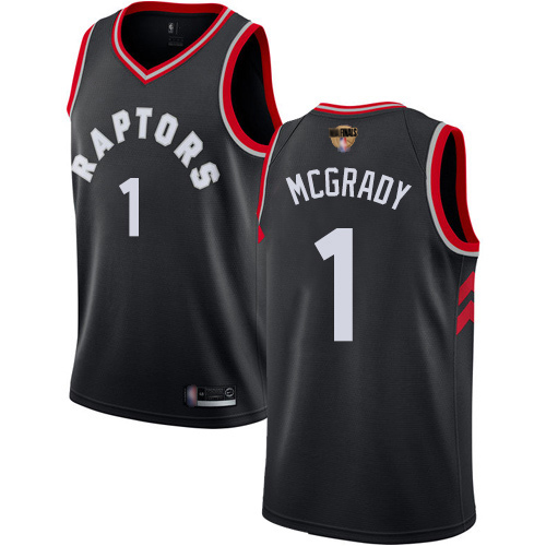 Raptors #1 Tracy Mcgrady Black 2019 Finals Bound Basketball Swingman Statement Edition Jersey