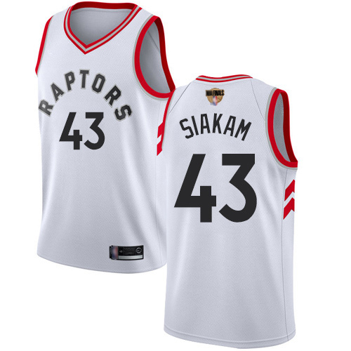 Raptors #43 Pascal Siakam White 2019 Finals Bound Basketball Swingman Association Edition Jersey Raptors #43 Pascal Siakam White 2019 Finals Bound Basketball Swingman Association Edition Jersey