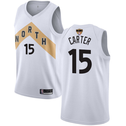 Raptors #15 Vince Carter White 2019 Finals Bound Basketball Swingman City Edition 2018/19 Jersey Raptors #15 Vince Carter White 2019 Finals Bound Basketball Swingman City Edition 2018/19 Jersey
