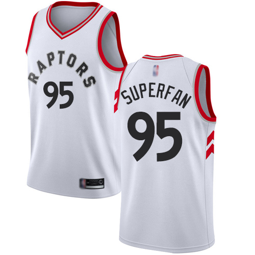 Raptors #95 Superfan White Basketball Swingman Association Edition Jersey Raptors #95 Superfan White Basketball Swingman Association Edition Jersey