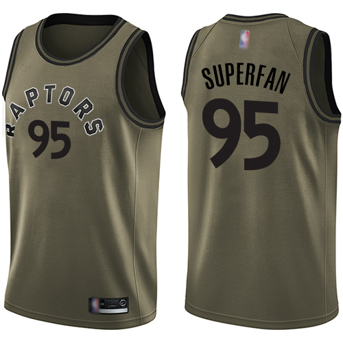 Raptors #95 Superfan Green Basketball Swingman Salute to Service Jersey