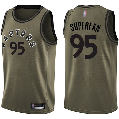 Raptors #95 Superfan Green Basketball Swingman Salute to Service Jersey