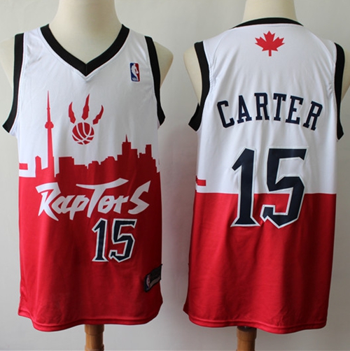 Raptors #15 Vince Carter White/Red Basketball Swingman City Edition Jersey