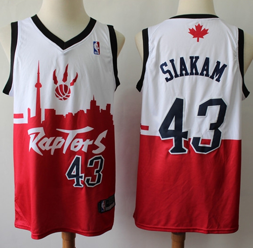 Raptors #43 Pascal Siakam White/Red Basketball Swingman City Edition Jersey
