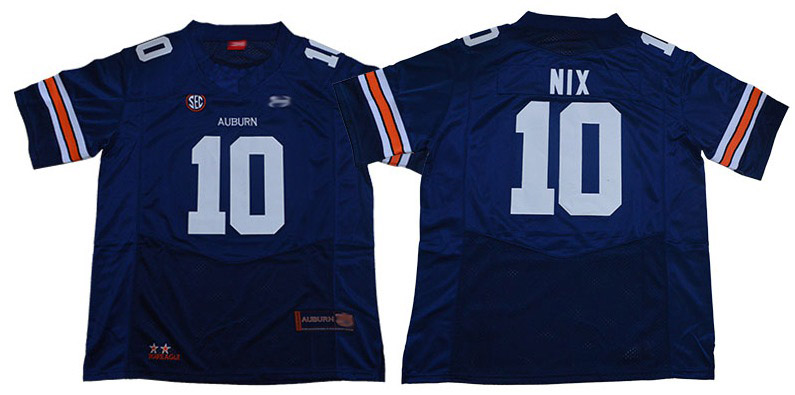 Auburn Tigers #10 Bo Nix Blue Limited Stitched College Jersey