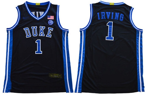Duke Blue Devils #1 Kyrie Irving Black Basketball Stitched College Jersey