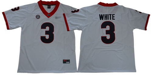 Georgia Bulldogs #3 Zamir White White Limited Stitched College Jersey