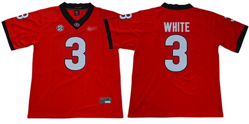 Georgia Bulldogs #3 Zamir White Red Limited Stitched College Jersey