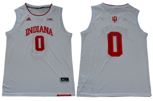 Hoosiers #0 Romeo Langford White Big 10 Patch Basketball Stitched College Jersey