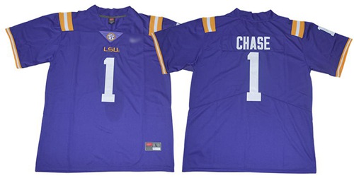 LSU Tigers #1 Ja'Marr Chase Purple Limited Stitched College Jersey
