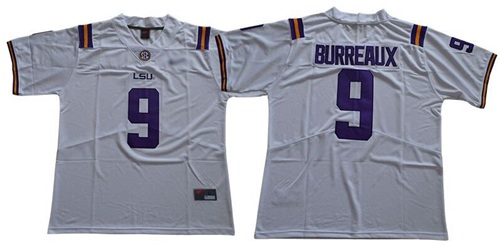 LSU Tigers #9 Joe Burrow White Limited ""Burreaux"" Stitched College Jersey