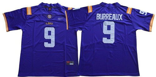 LSU Tigers #9 Joe Burrow Purple Limited 