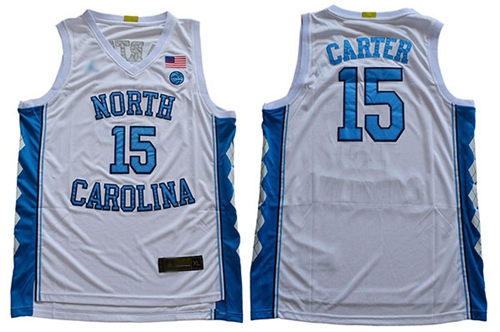 North Carolina #15 Vince Carter White Stitched College Jersey