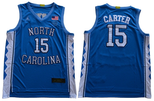 North Carolina #15 Vince Carter Blue Stitched College Jersey
