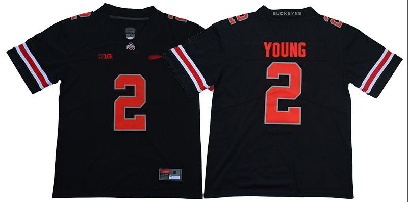 Ohio State Buckeyes #2 Chase Young Blackout Limited Stitched College Jersey