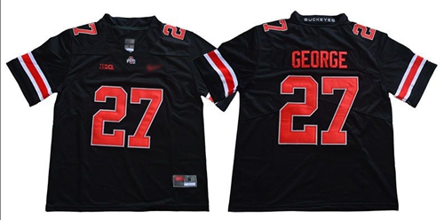Ohio State Buckeyes #27 Eddie George Blackout Limited Stitched College Jersey