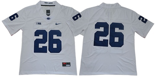 Nittany Lions #26 Saquon Barkley White Limited Stitched NCAA Jersey