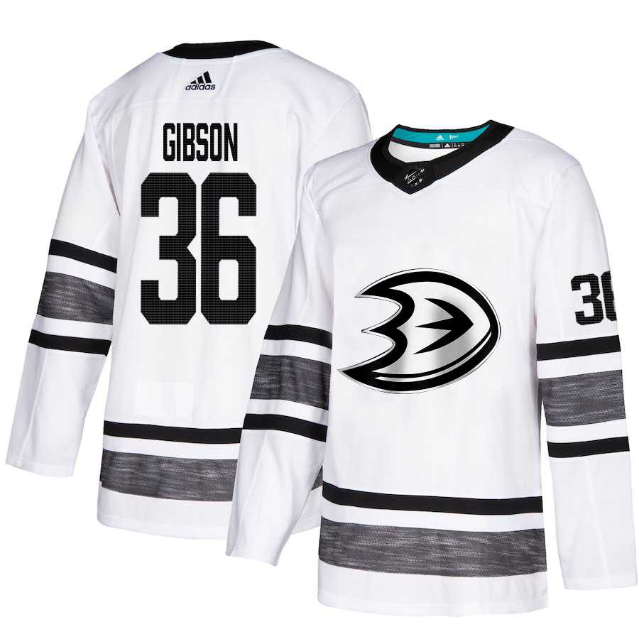 Adidas Ducks #36 John Gibson White Authentic 2019 All-Star Stitched NHL Jersey