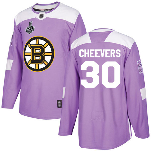 Bruins #30 Gerry Cheevers Purple Authentic Fights Cancer Stanley Cup Final Bound Stitched Hockey Jersey