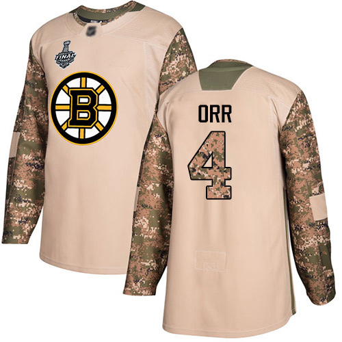 Bruins #4 Bobby Orr Camo Authentic 2017 Veterans Day Stanley Cup Final Bound Stitched Hockey Jersey