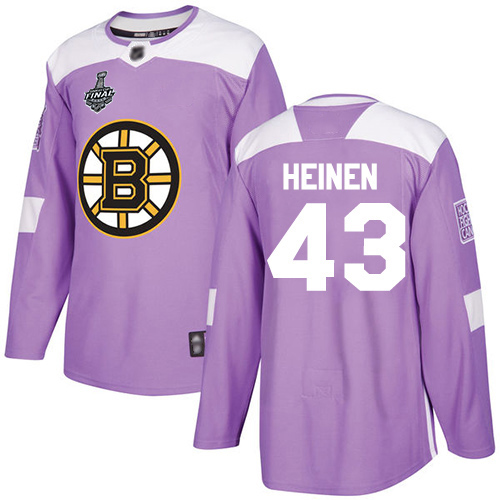Bruins #43 Danton Heinen Purple Authentic Fights Cancer Stanley Cup Final Bound Stitched Hockey Jersey